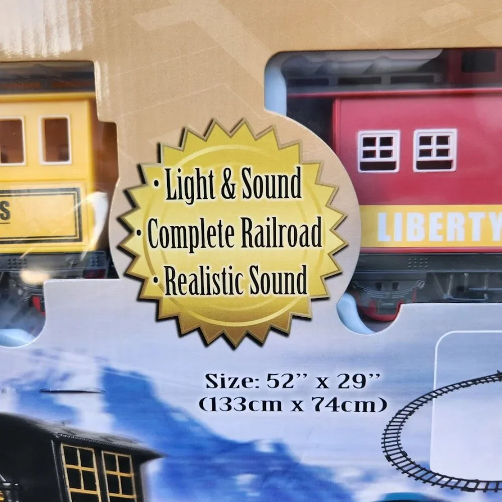 NEW Christmas Train Set 6 Car Locomotive Electronic Train Set Battery Operated L